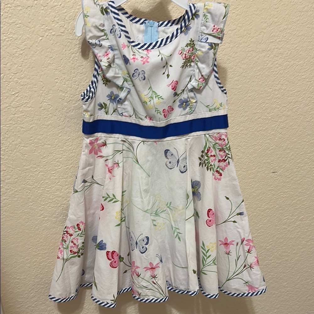 3/30$ White Cream Pleated Sundress with Flutter Cap Sleeves